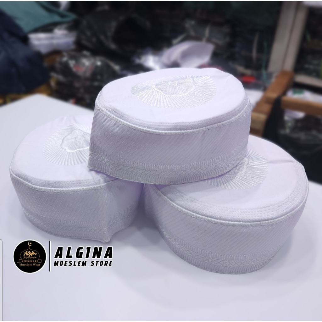 Peci Putih Madinah Bugis | Kopiah Madinah Bugis Putih