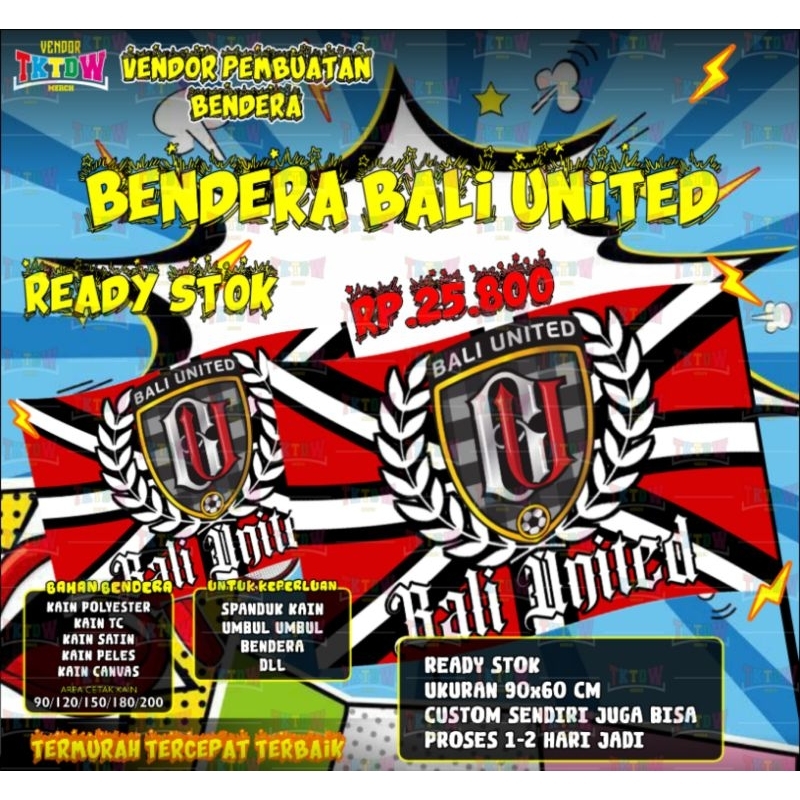 BENDERA BALI UNITED READY STOK DAN CUSTOM