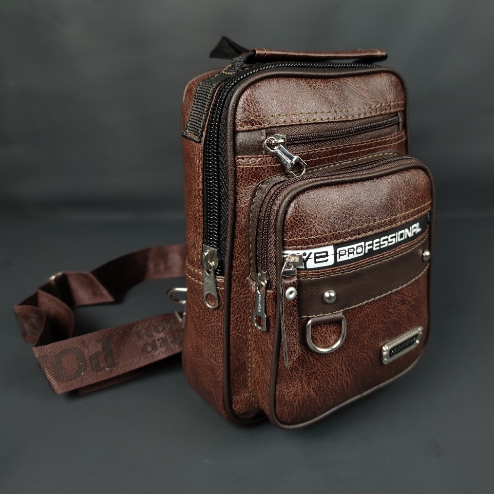KODE M76Z Tas Selempang Pundak Polo Original Amstar Bahan Kulit Dengan Model Kotak Gantungan Kunci Y