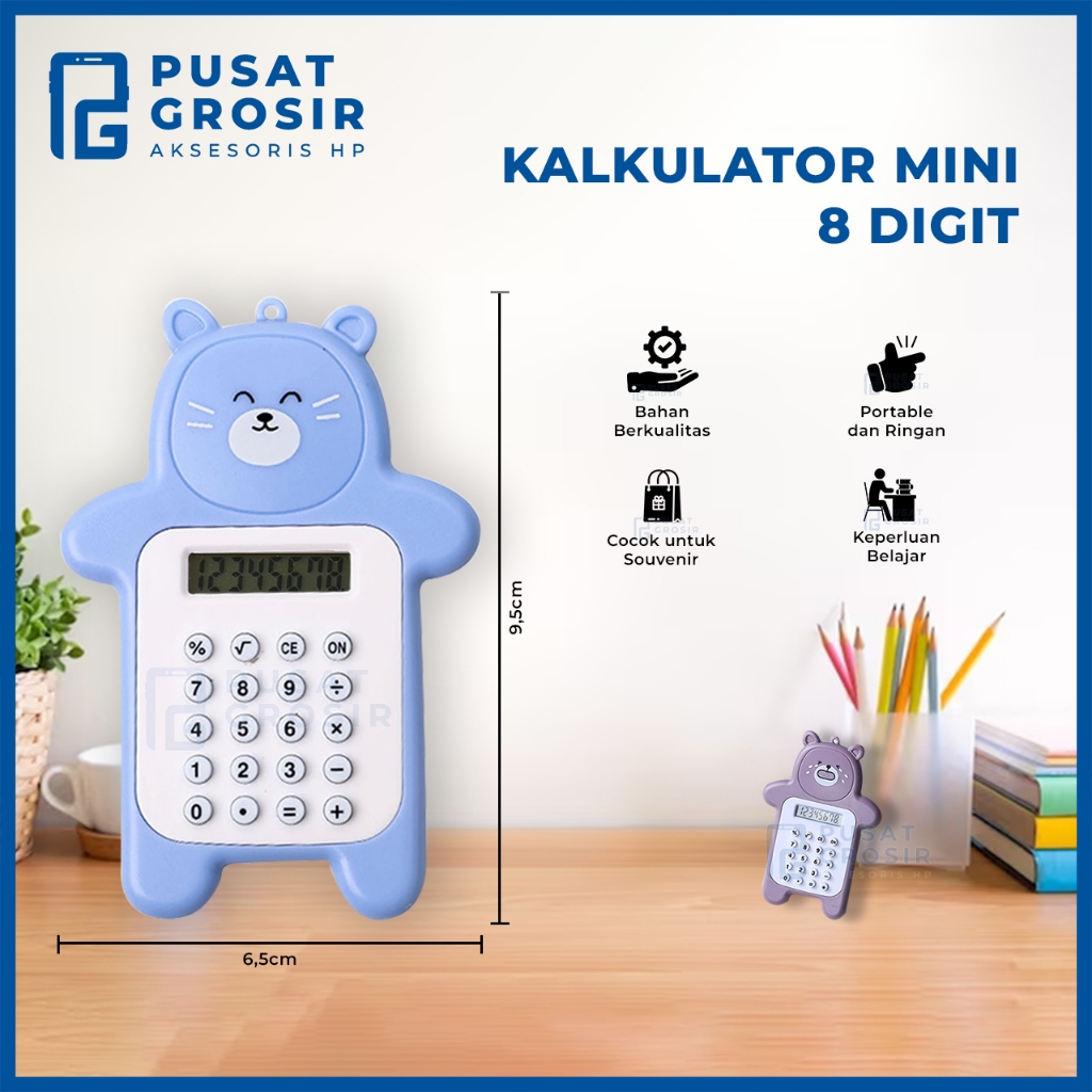 

Kalkulator mini gantungan kunci calculator portable 8 digit karakter lucu tombol karet