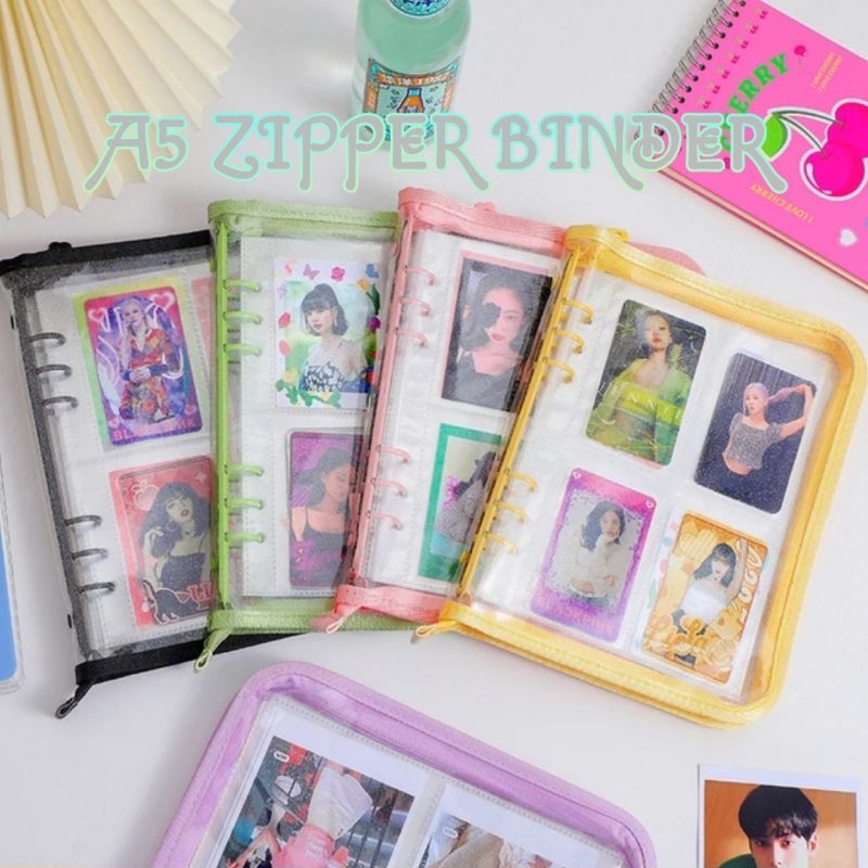 A5 Binder Zipper Photocard 6 Ring Album PC Polaroid