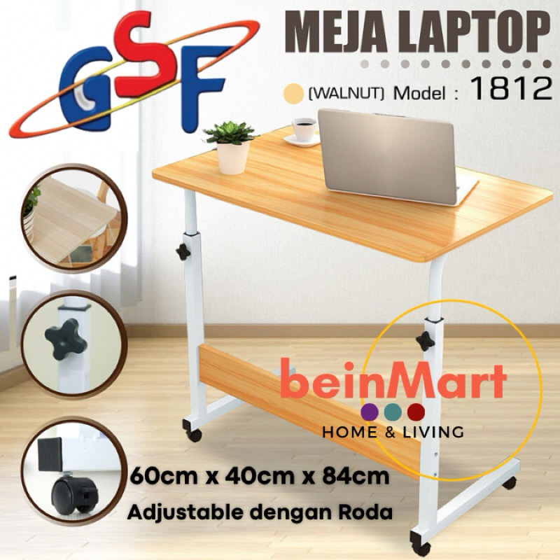 Meja Laptop Portable Adjustable Meja Lipat Roda Meja Belajar GSF 1088 1087 Packing Bubble Wrap