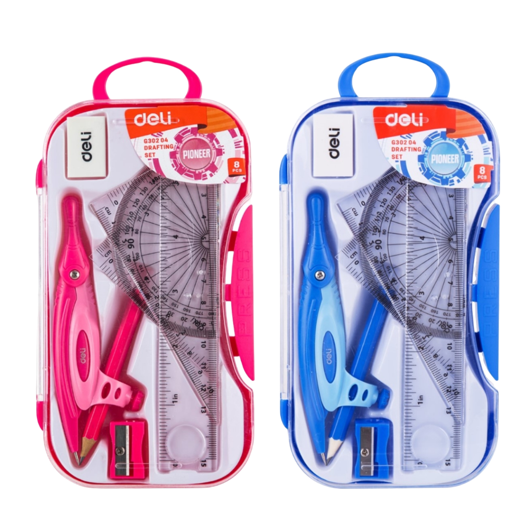 

Jangka Set G 30204 DELI / Set Compas+Penggaris / Drafting Set