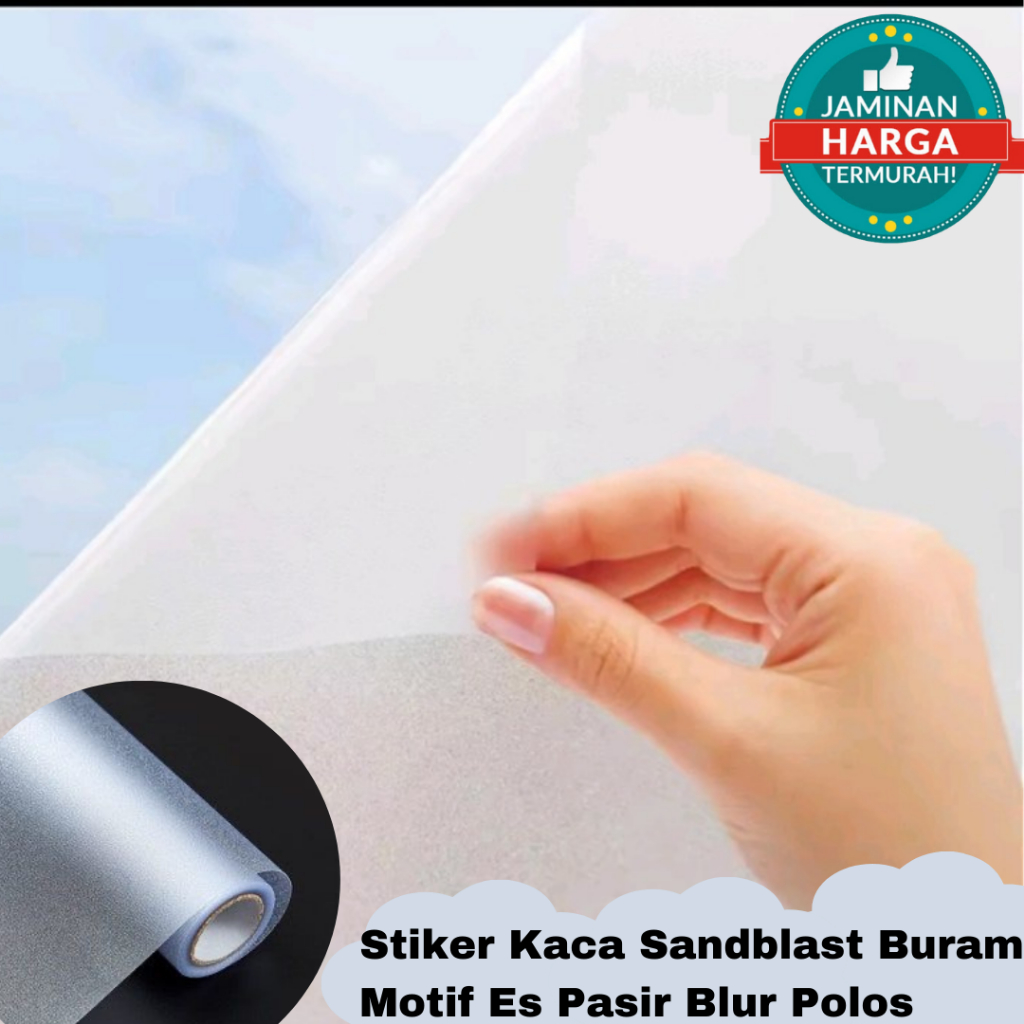 STIKER KACA SANDBLAST/STICKER KACA motif Polos Buram /Es
