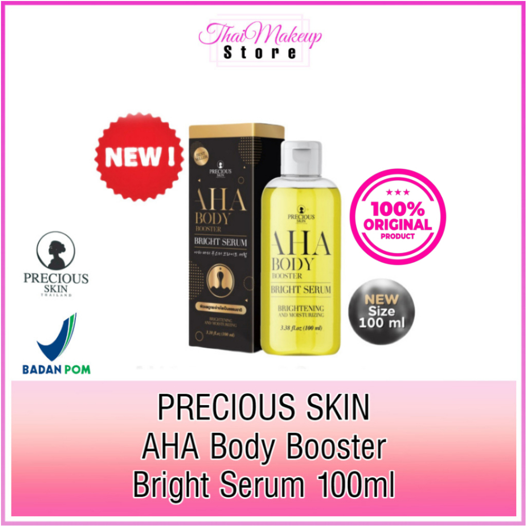 Precious Skin Thailand AHA Body Booster Bright Serum 100ml / Serum Pemutih Badan / Serum AHA Jumbo