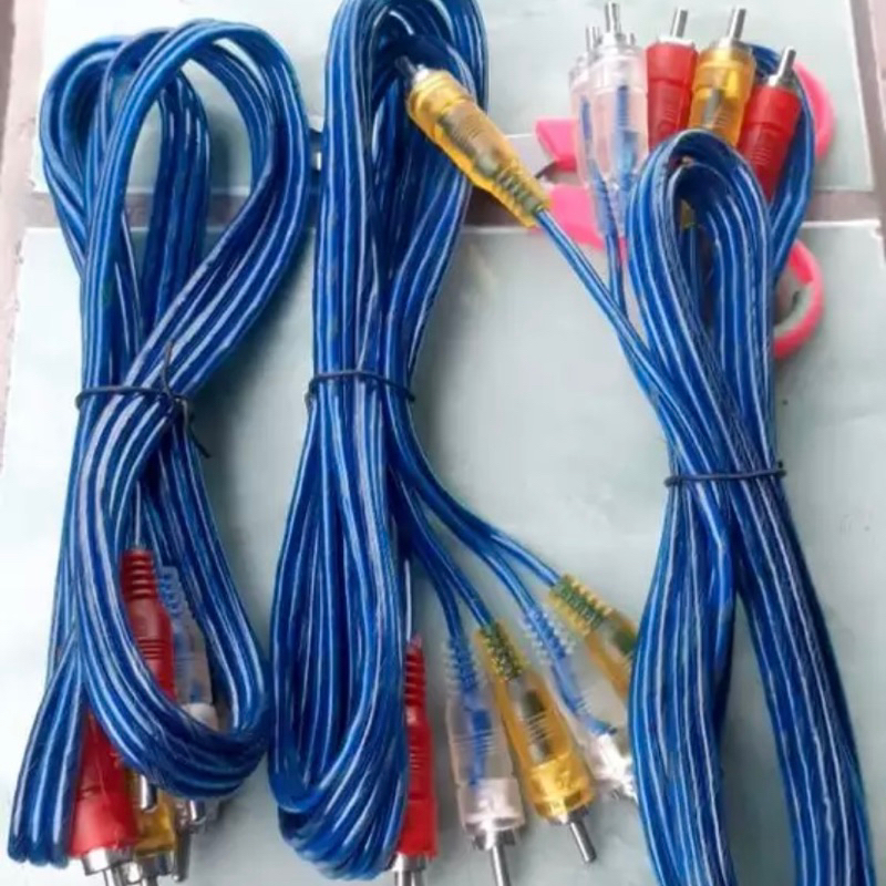 Kabel 3 RCA to 3 RCA Transparan Kabel 6 RCA Transparan Kabel DVD ke TV Kabel Speaker Kabel Audio
