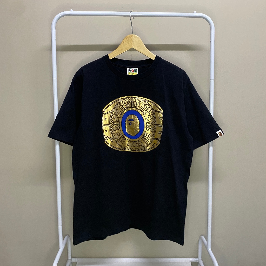 BAPE Gold Limited Edition Ape 100% Original Baju Tshirt Kaos Pria Hitam
