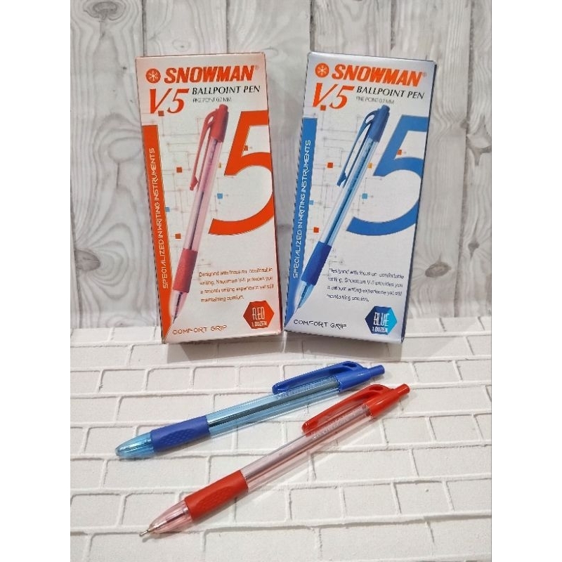

Bolpoint Snowman V5 (tinta biru & merah)