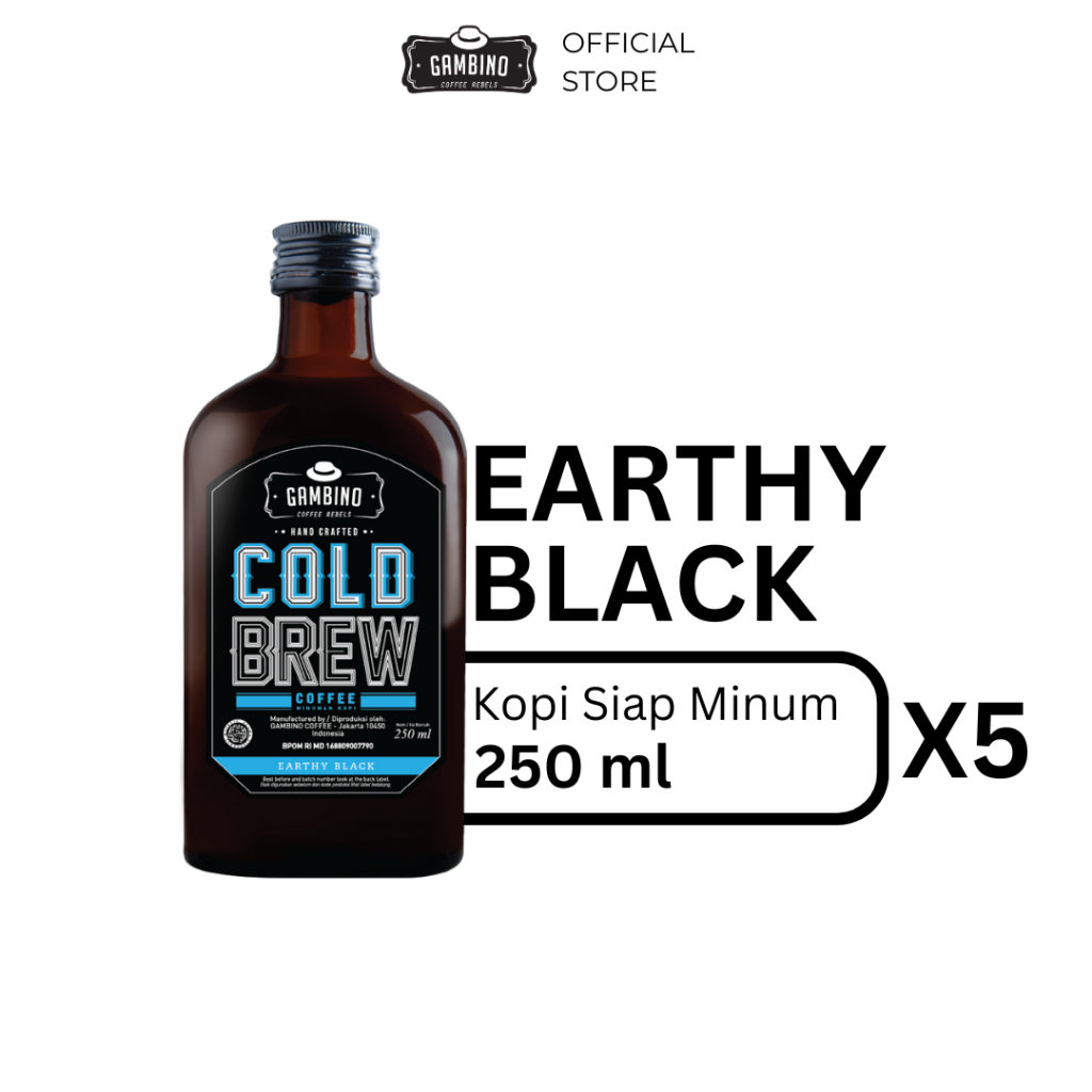 

Gambino Pack of 5 Bottles Cold Brew Earthy Black