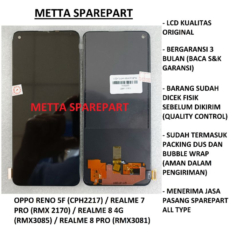 Original OEM LCD Touchscreen Oppo Reno 5F / Realme 7 Pro / Realme 8 4G / Realme 8 Pro
