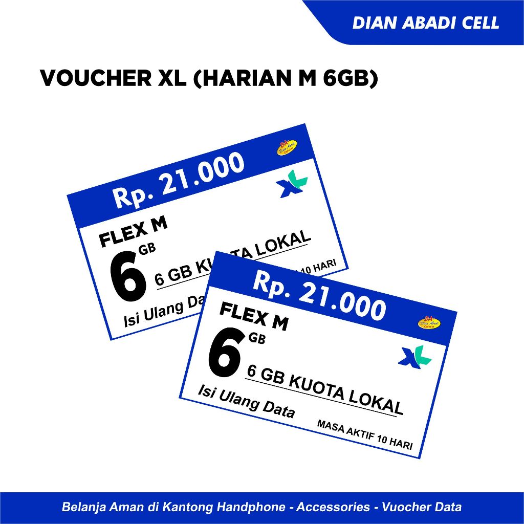 Voucher XL Harian M (6.5GB) Masa Aktif 10 Hari