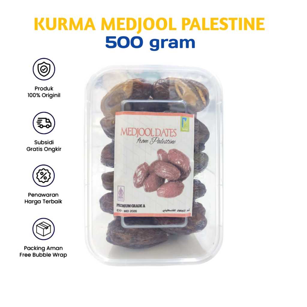 

Kurma Medjool Premium Grade A 500gram I Kemasan Mika