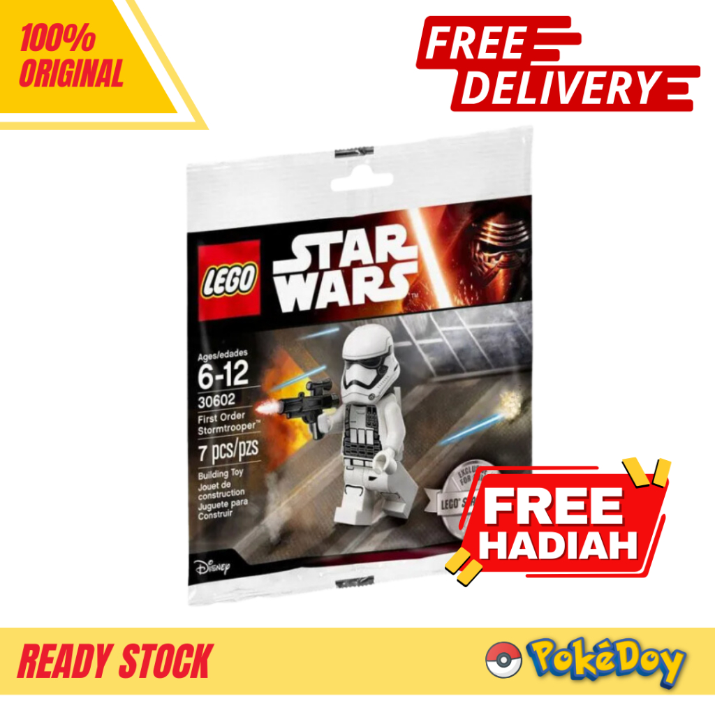 NEW LEGO Polybag 30602 Star Wars First Order Stormtrooper Minifigure Pack Original Ori Terbaru Bonus