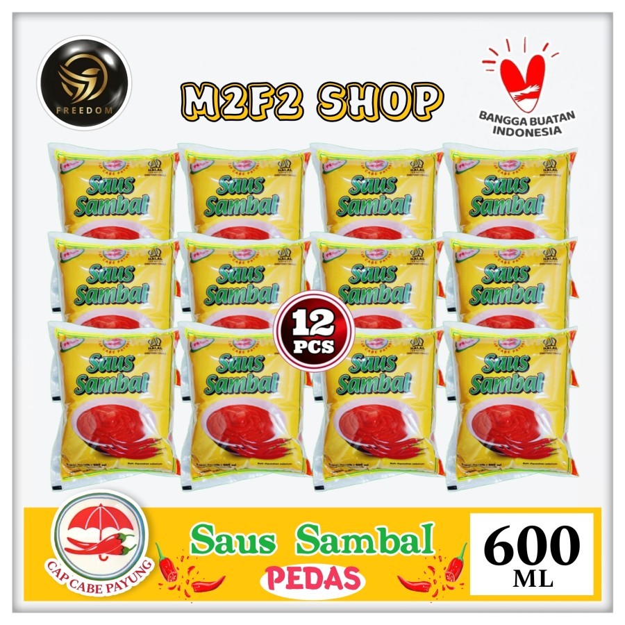 

Cap Cabe Payung Saus Sambal Pedas Bantal | Pouch - 600 ml (Kemasan 12 Pcs)