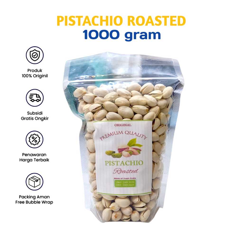 

Kacang Pistachio Premium 1kg I Pistasio Roasted Grade A