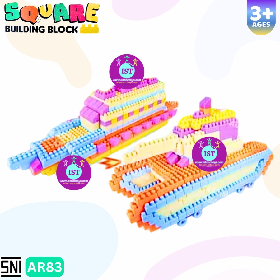 Mainan Edukasi Square Building Block 120pc AR83