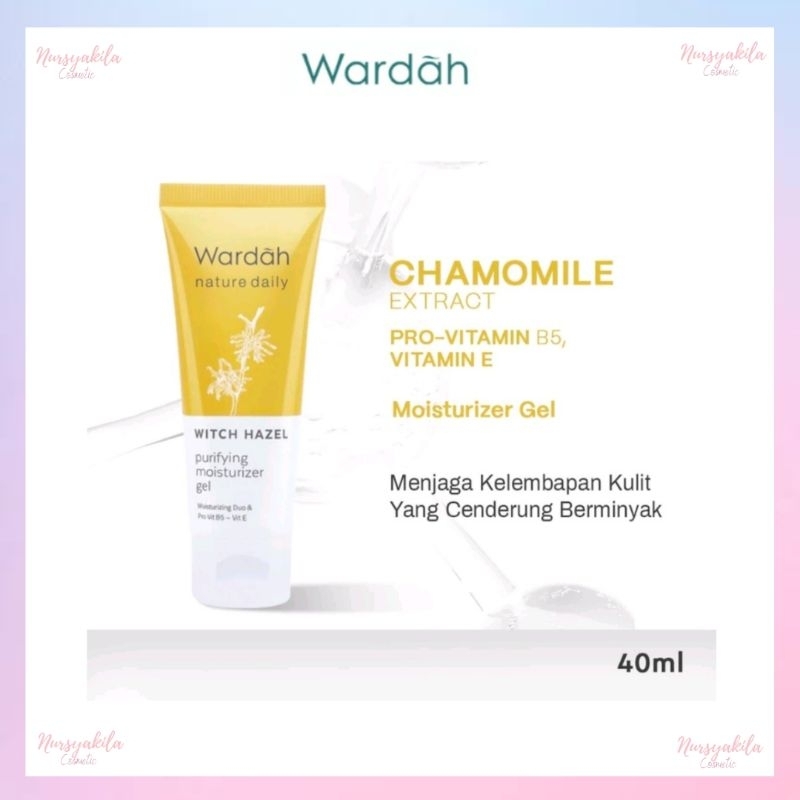 Wardah Nature Daily Witch Hazel Purifying Moisturizer Gel 40 ml - Pelembab Wajah