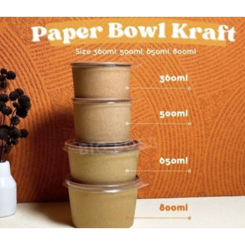 

paper bowl coklat + tutup