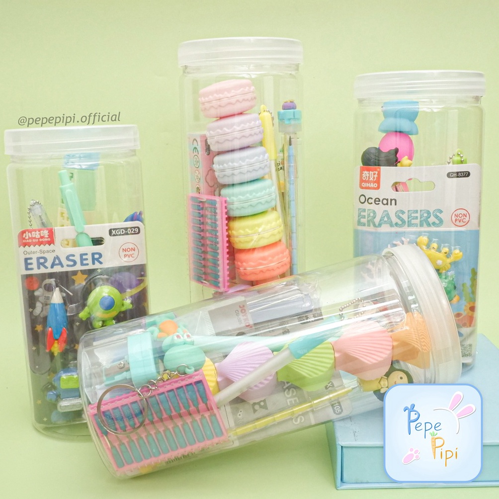 

KODE V72E Paket Alat Tulis Set Alat tulis Toples Gift Cantik Bingkisan Kado Gift Anak Hampers Pena Refill Pensil Pulpen Penghapus Rautan Cutter Paperclip Highlighter Gantunagn Kunci Popit Hadiah