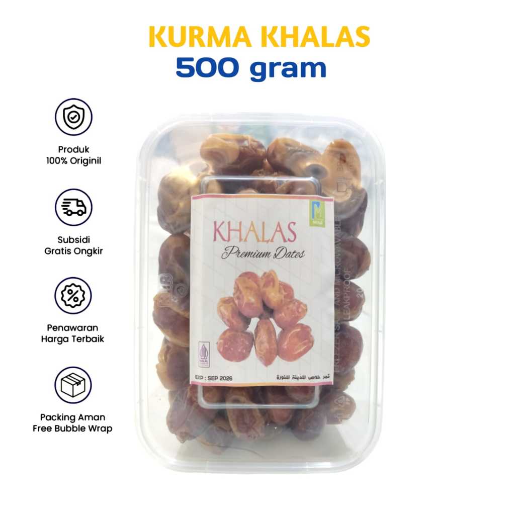 

Kurma Khalas Sa'ad Premium 500gram I Kurma Kholas