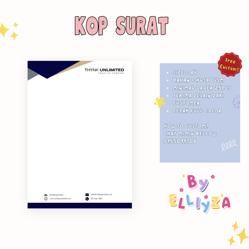 

Cetak Kop Surat Custom Full Color