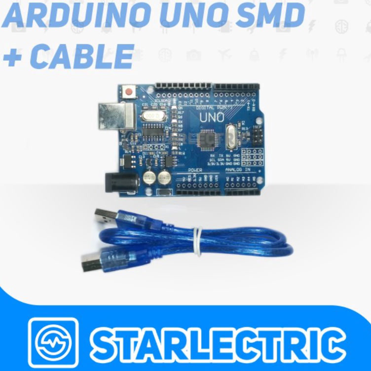 KODE P47E Uno R3  Arduino Uno Complatible Atmega328p CH34 dengan Kabel Cable SMD version