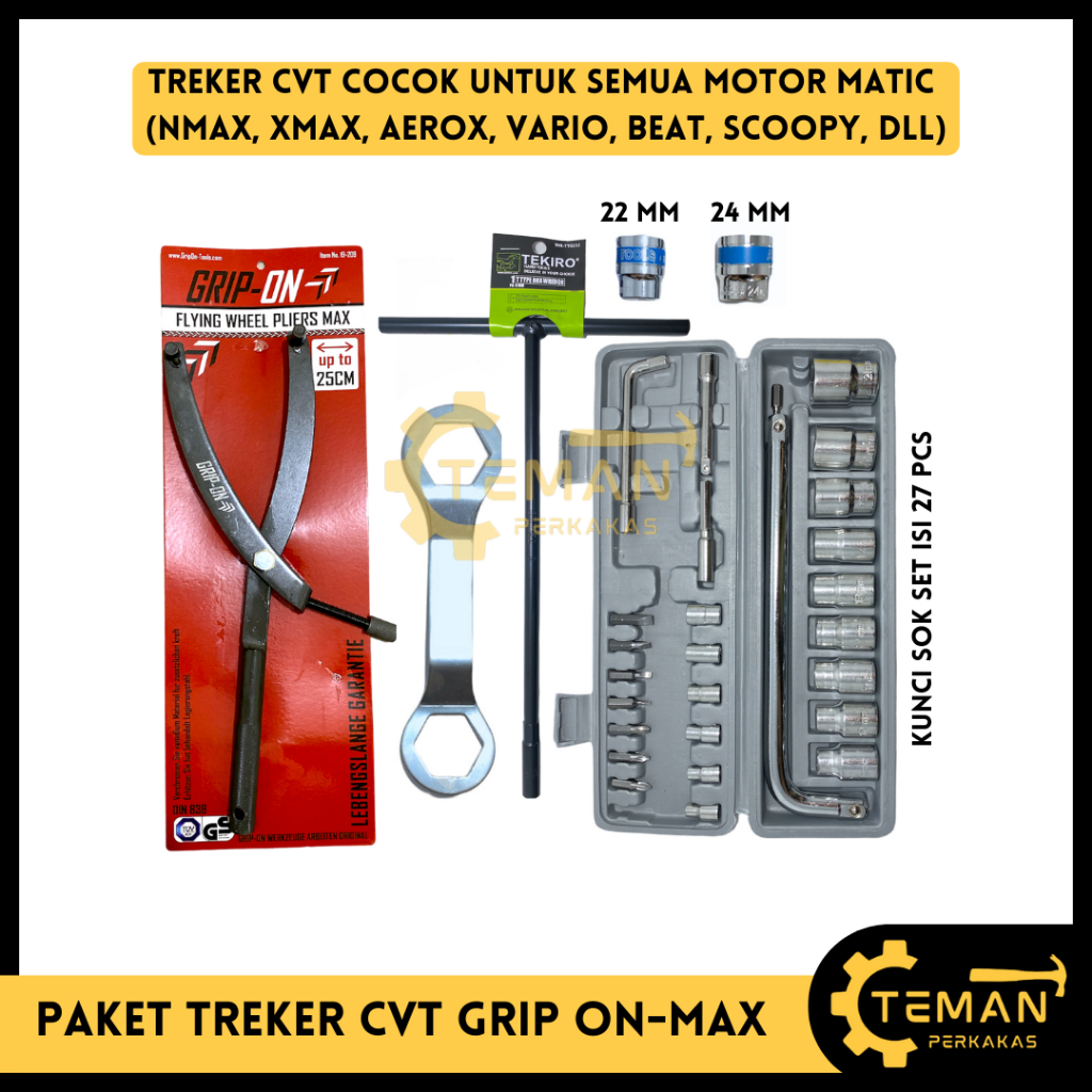PAKET KOMPLIT HEMAT Treker CVT Matic Universal GRIP ON MAX / Treker CVT Motor Matic Universal Honda 