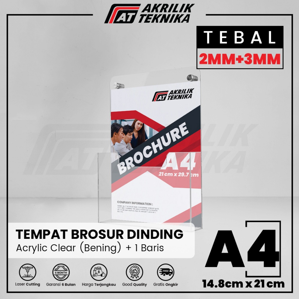 

KODE N87Z Rak Tempat Brosur Akrilik Display Menu Dinding Flyer Holder Ukuran A4