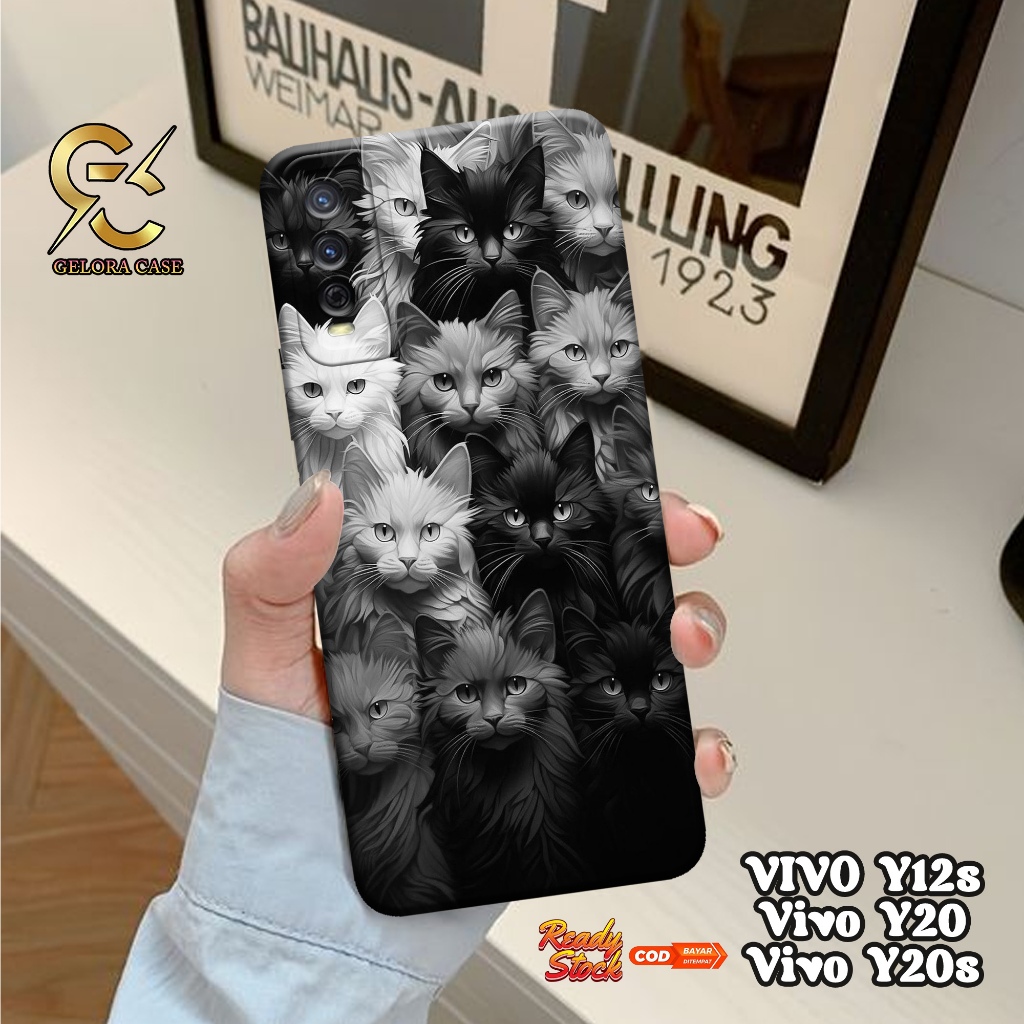 Case Vivo Y12S / Y20 / Y20S - geloracase - Casing Vivo Y12S Vivo Y20 Vivo Y20S - Motif case Cats - V