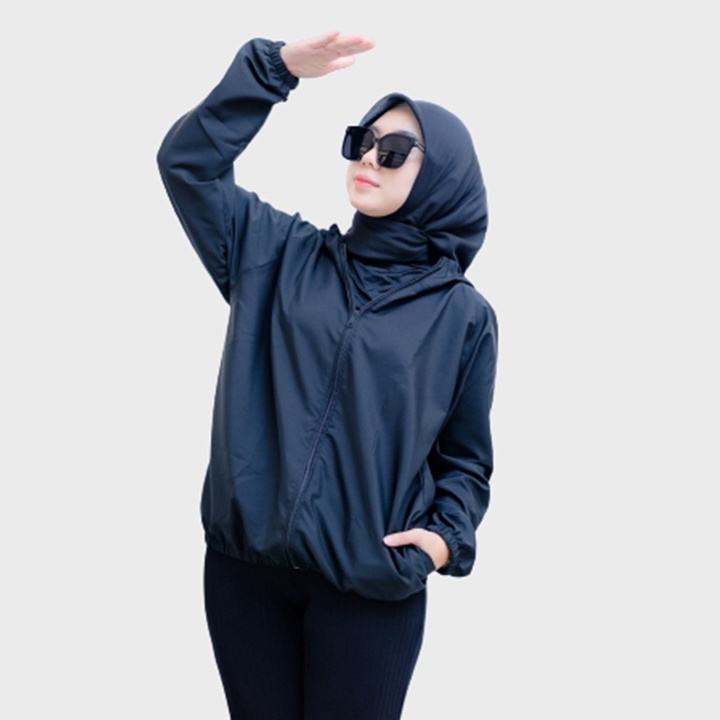KODE M88H HESCLOTHES  Jaket Olahraga Parasut Wanita Jaket Jogging Lari Running Sepeda Pembakar Lemak