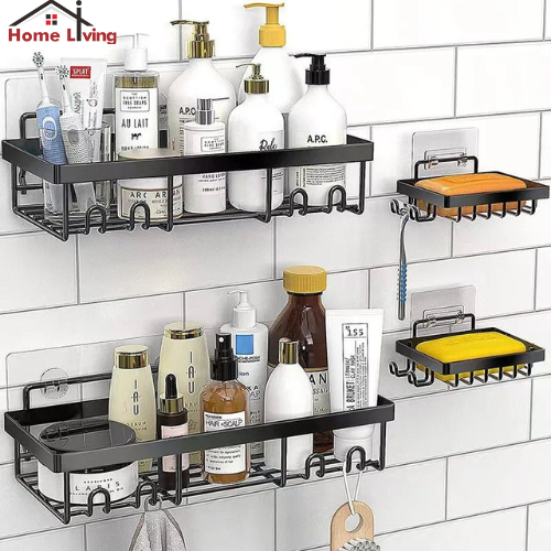 HL Rak Persegi Kamar Mandi Rak Persegi Gantung Tempel Dinding Bahan Besi