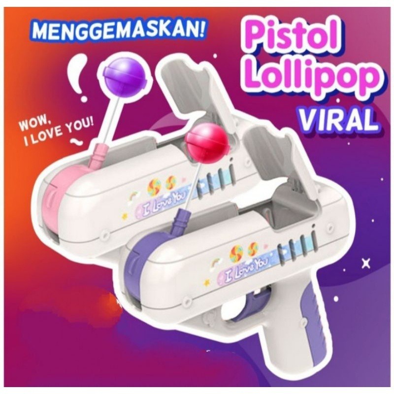Mainan Pistol Permen Lollipop Candy Gun Tembakan Lolipop Permen Lollipop Gun Mainan Anak Pistol Perm