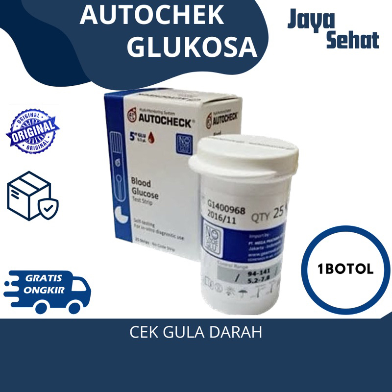 Strip Refill Autocheck Glucose Isi 25 Strip / Gula Darah / Glukosa Darah