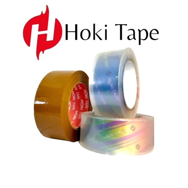 

New Stock Lakban 45mm x 2yard Super Clear Coklat HOKI TAPE 28