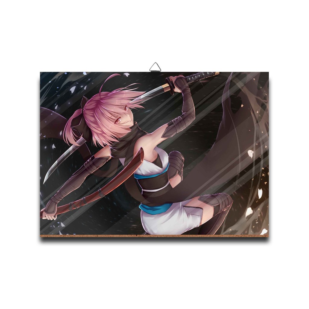 Poster dinding kayu animeSAKURA SABER-FATE SERIESmaterial MDF