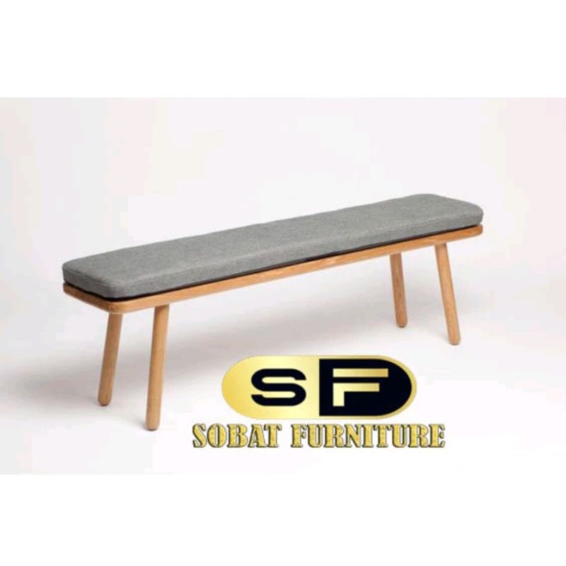 Bench Kayu Jati - Kursi Makan Model Minimalis Panjang dengan Jok Busa