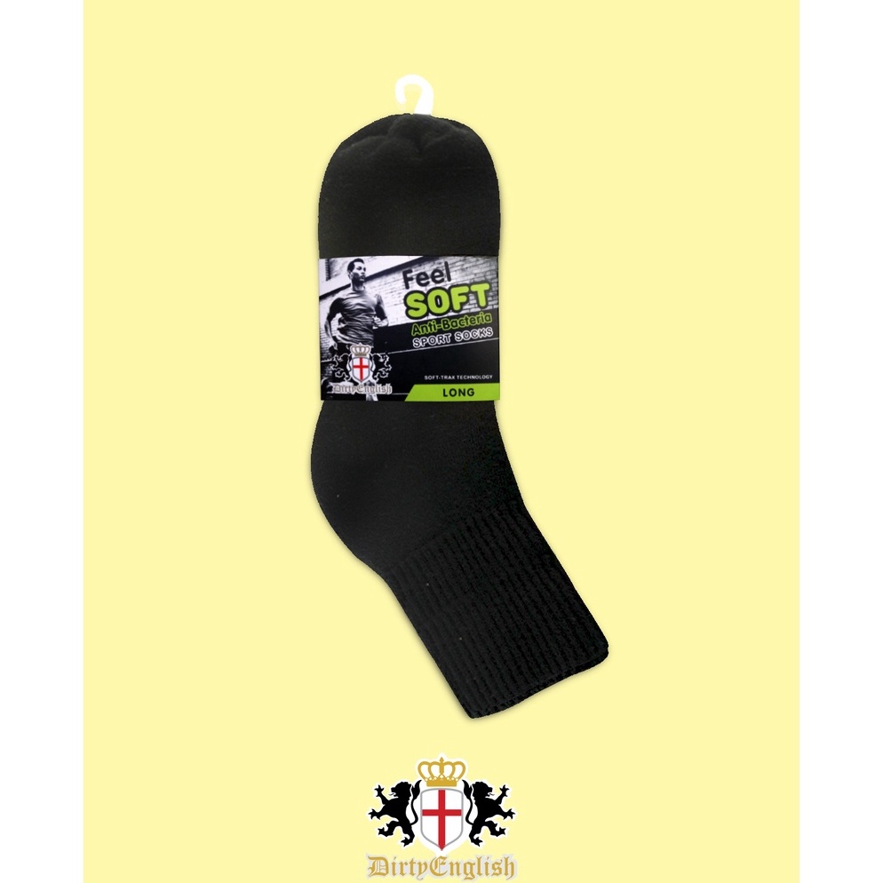 KODE F19E DIRTY ENGLISH Men Sport Long Sock Anti Bacteria 3 Pairs Pack  Kaos Kaki Olahraga Panjang 3
