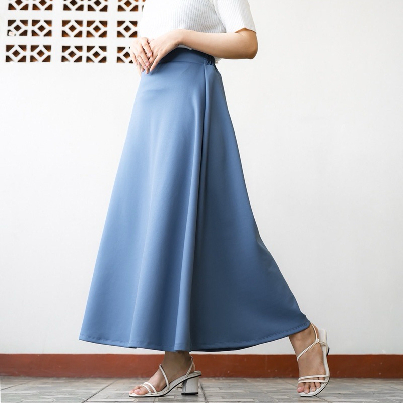 Preloved dewasa - rok kerja scuba denim - rok payung