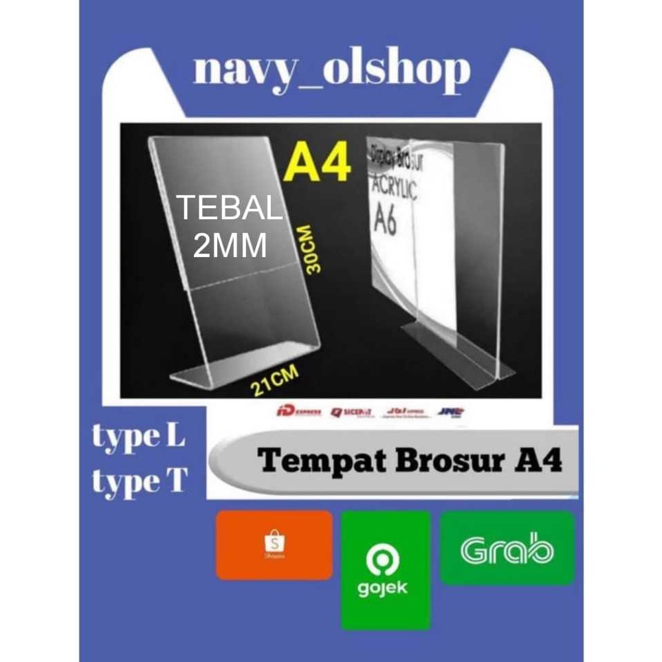 

Diminati TEMPAT BROSUR TENT HOLDER TENT CARD AKRILIK DISPLAY UKURAN A4