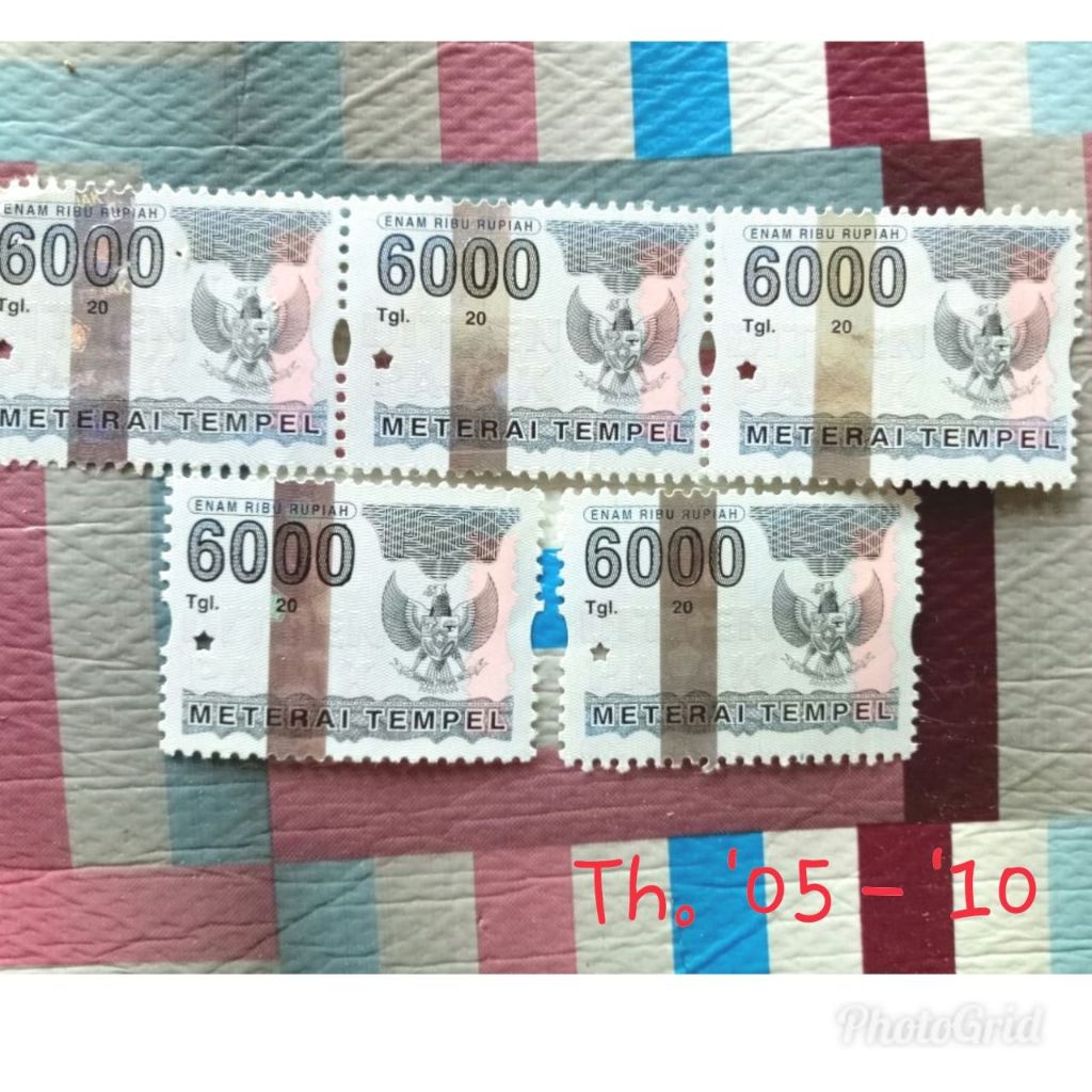 

materai tempel tahun 2005 s.d 2010