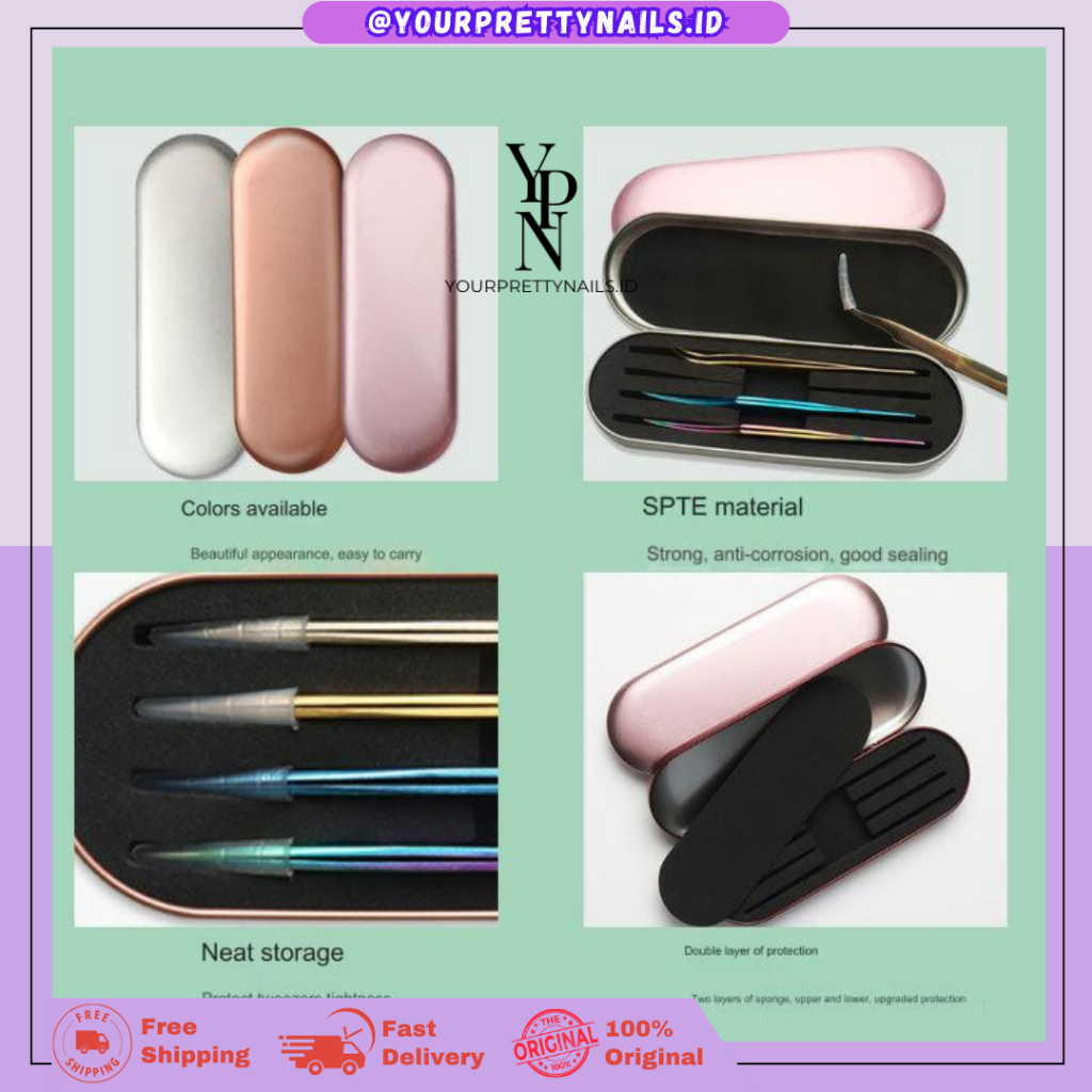 

TWEEZERS BOX PREMIUM Tempat Penyimpanan Pinset Portable Matte Color Premium for Eyelash Nail Art