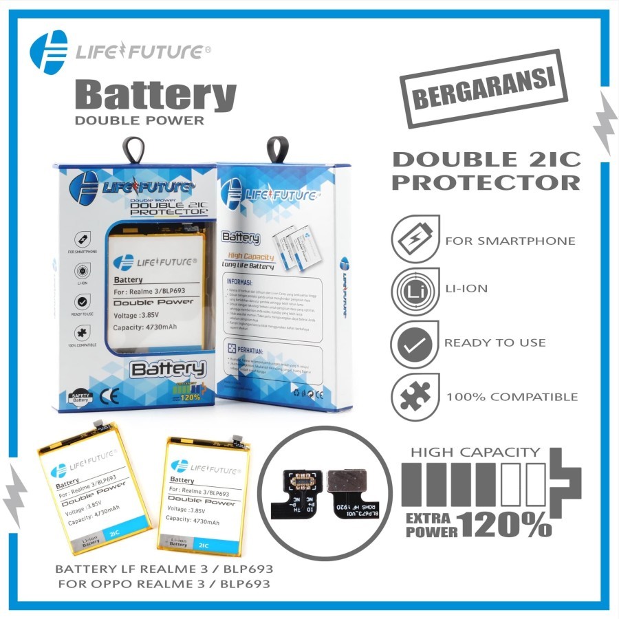 Baterai / Batre / Batrai LF REALME 3 - BLP693 Double Power