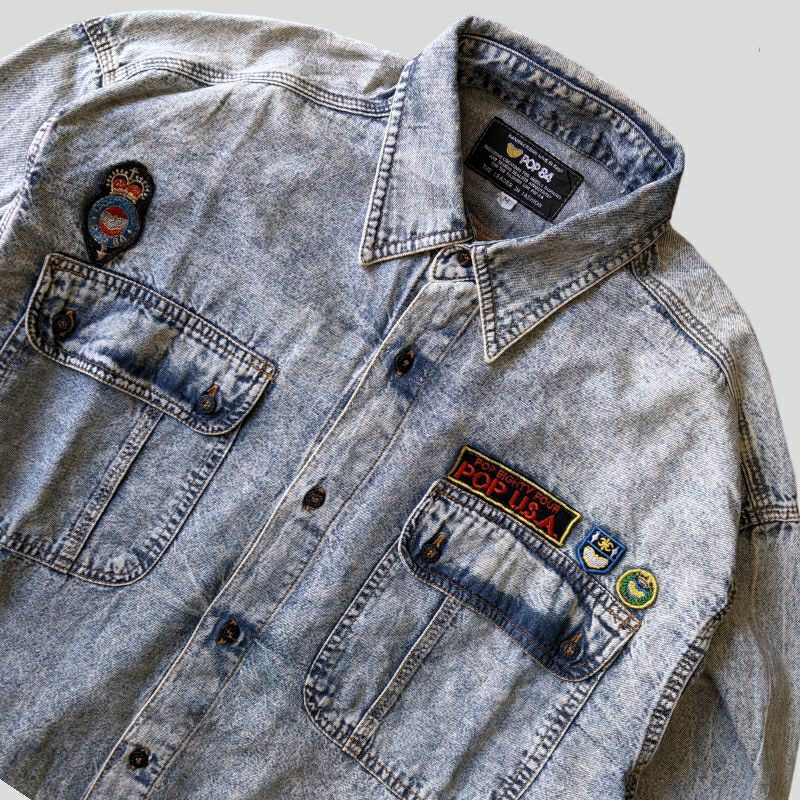 Kemeja Denim Vintage oversized POP84