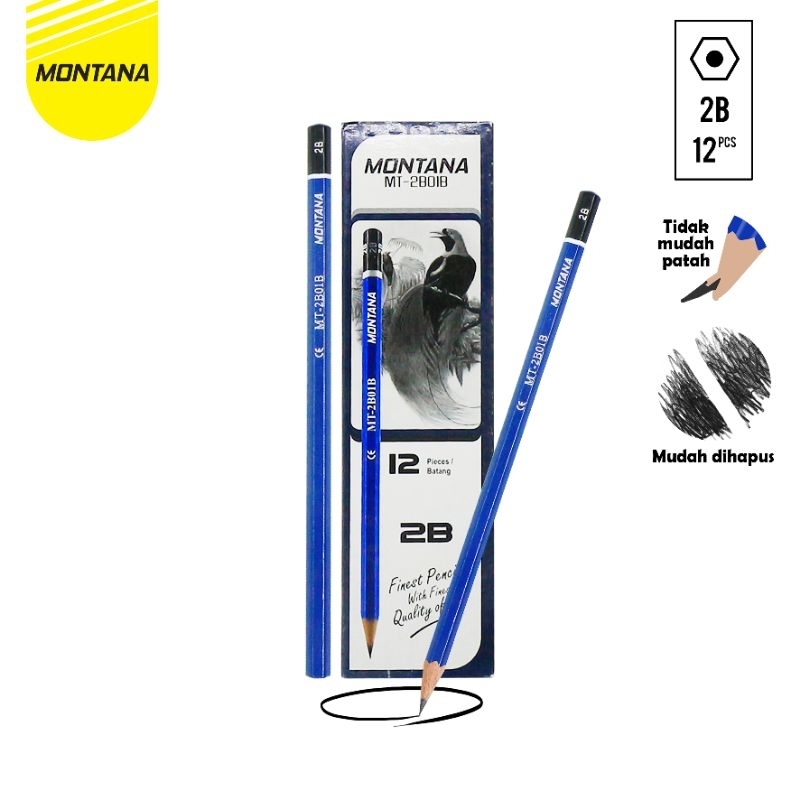 

pensil MONTANA pensil raut 2B ( SATU LUSIN 12 pcs )