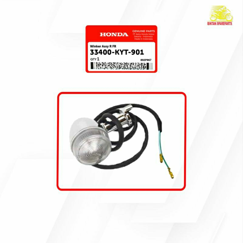 Lampu Sein Depan Kanan Winker Assy R FR 33400 KYT 901