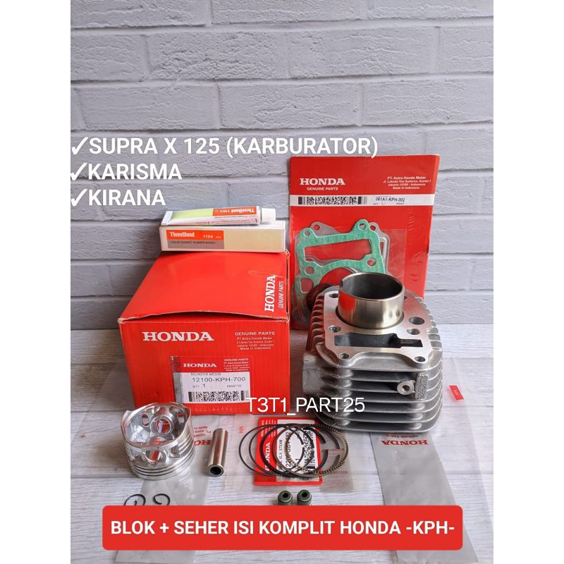 Blok + Seher Isi Komplit (KPH) Supra X 125 Lama Karbu/Karisma/Kirana