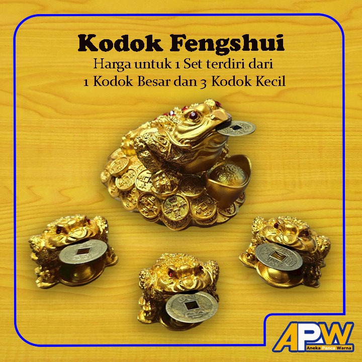 Kodok Fengshui / Kodok Emas Kaki Tiga 1 Set