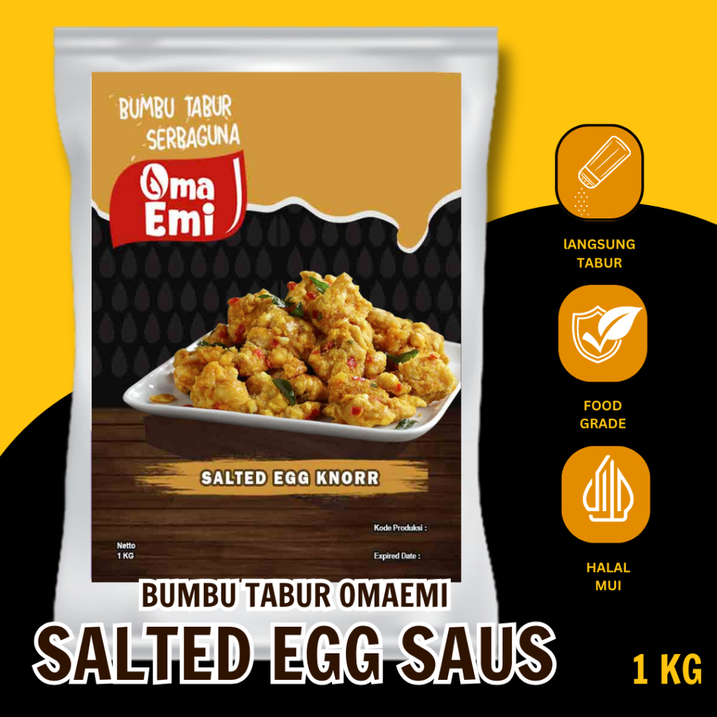 

BUBUK SAUS SALTED EGG 1 KG HALAL KUALITAS TERJAMIN COCOK UNTUK HIDANGAN