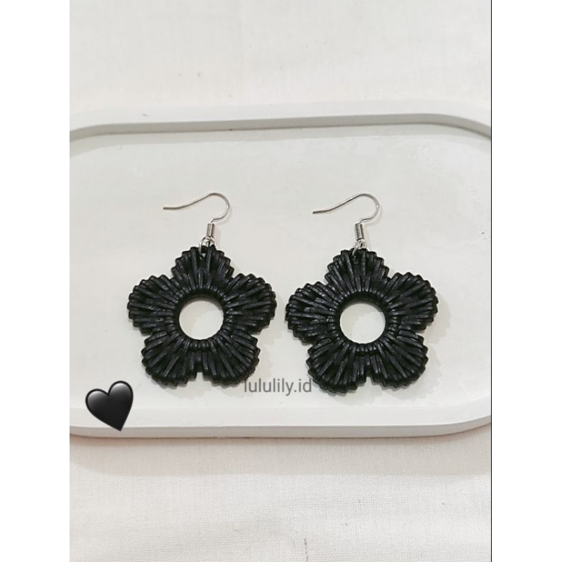 Bohemian Black Earrings / Anting Bohemian / Anting Korea / Anting Besar Lucu / Anting Pesta / Anting