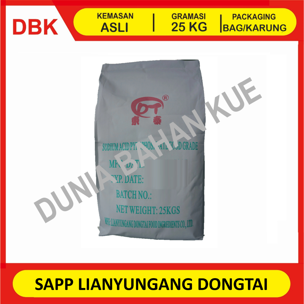 

SODIUM ACID PYROPHOSPHATE LIANYUNGANG DONGTAI - 1 BAG 25 KG / SAPP LIANYUNGANG DONGTAI